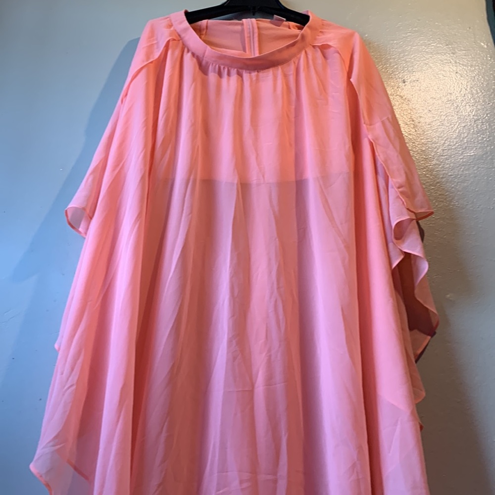 Forever 21 Skirt Coral Size Size Medium Maxi Sheer with Slipt Sides like new - Picture 11 of 11